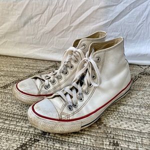 white leather converse